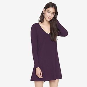 Express Purple V-neck Long Sleeve Dress